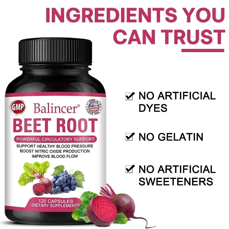Organic Beetroot Extract Circulation Capsules