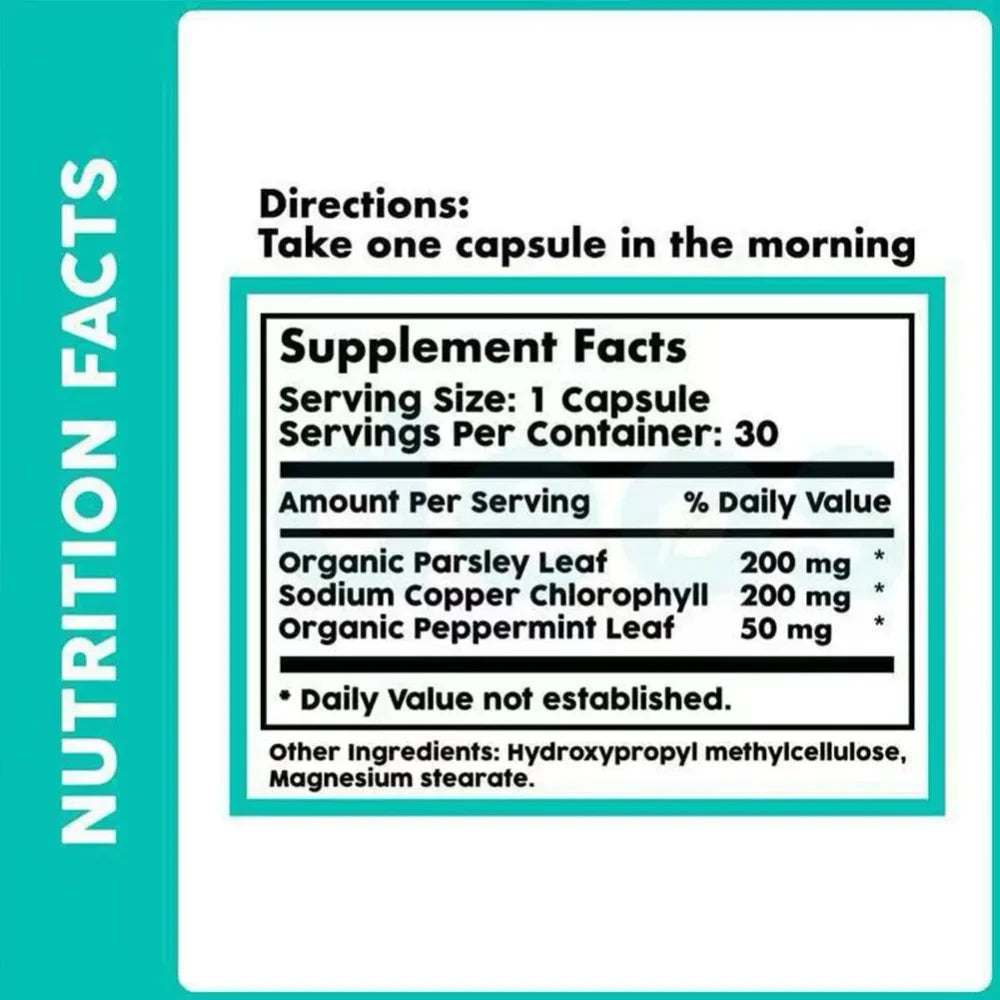 Natural Chlorophyll Deodorizing Supplement